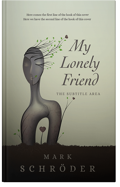 Front view of Premade Abstract Book Cover - Foggy Gray