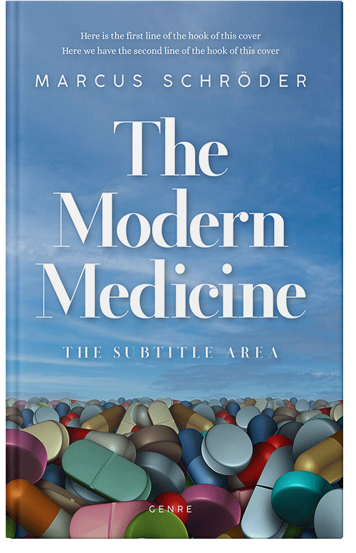 Front view of Premade Health & Mind & Body Book Cover - Hippie Blue