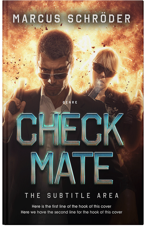 Front view of Premade Action & Adventure Book Cover - Putty