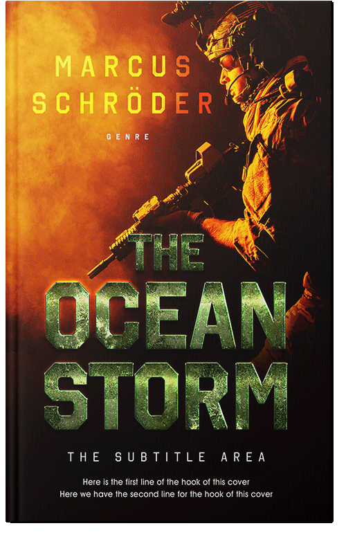 Front view of Premade Action & Adventure Book Cover - Graphite