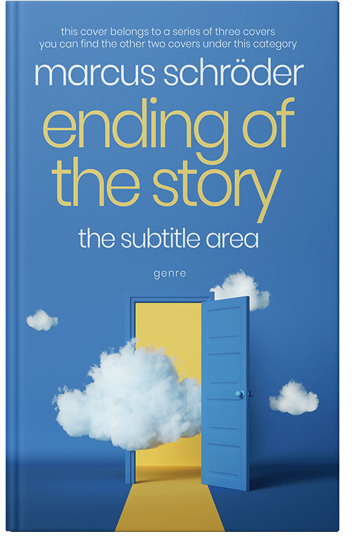 Front view of Premade Surreal Book Cover - Boston Blue
