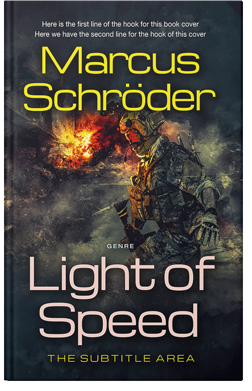 Front view of Premade Action & Adventure Book Cover - Shark