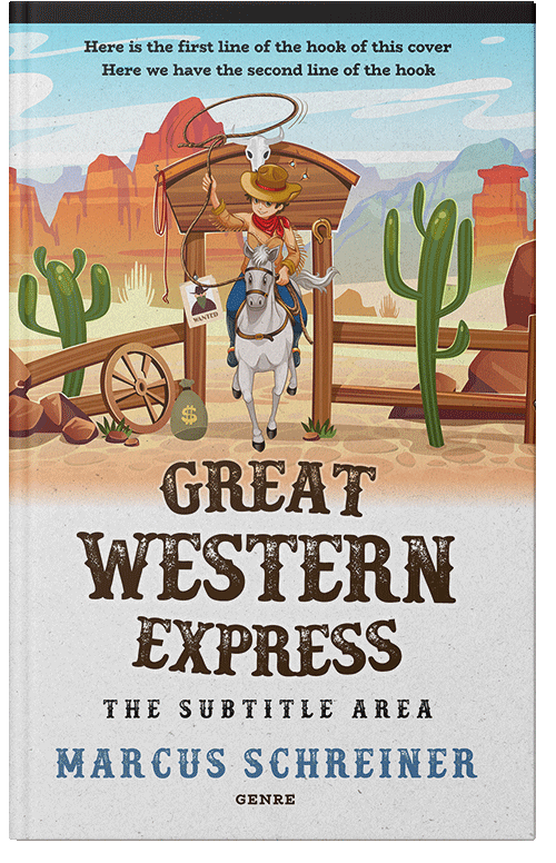 Front view of Premade Western Book Cover - Satin Linen
