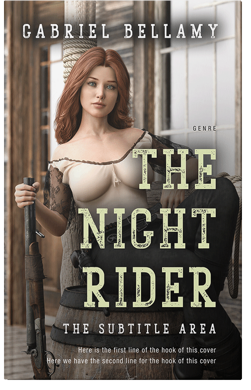 Front view of Premade Action & Adventure Book Cover - Taupe