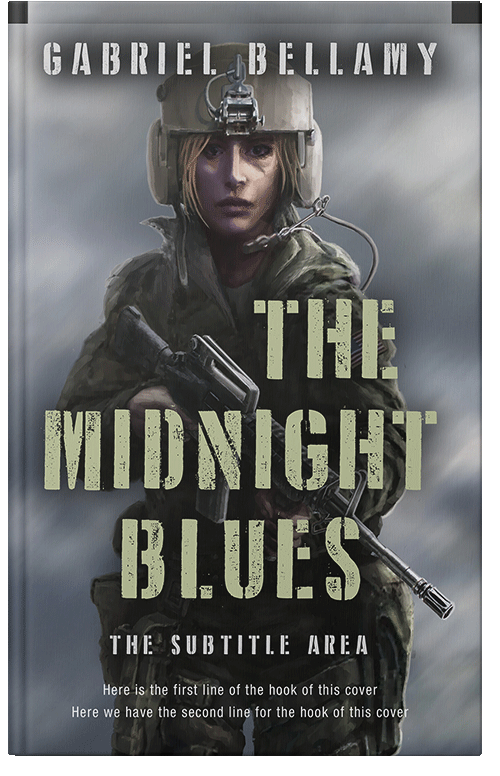 Front view of Premade Action & Adventure Book Cover - Heavy Metal