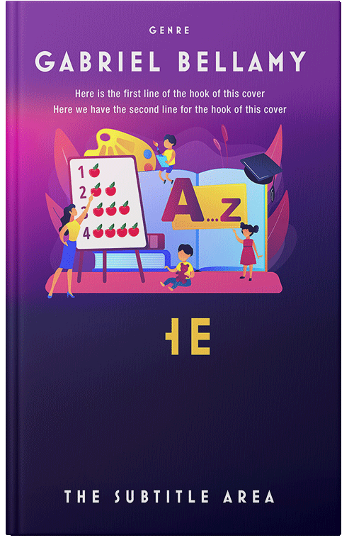 Front view of Premade Education Book Cover - Violet