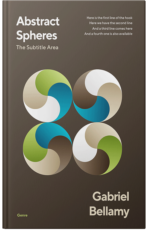 Front view of Premade Abstract Book Cover - Taupe