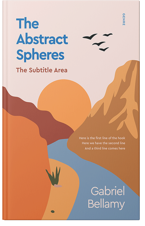 Front view of Premade Abstract Book Cover - Bone