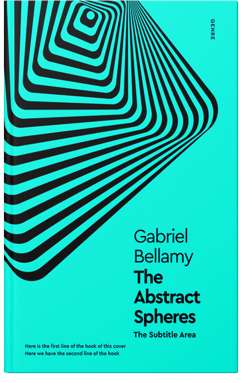 Front view of Premade Abstract Book Cover - Cyan / Aqua
