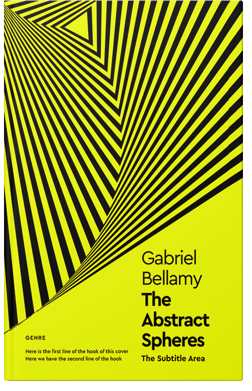 Front view of Premade Abstract Book Cover - Yellow