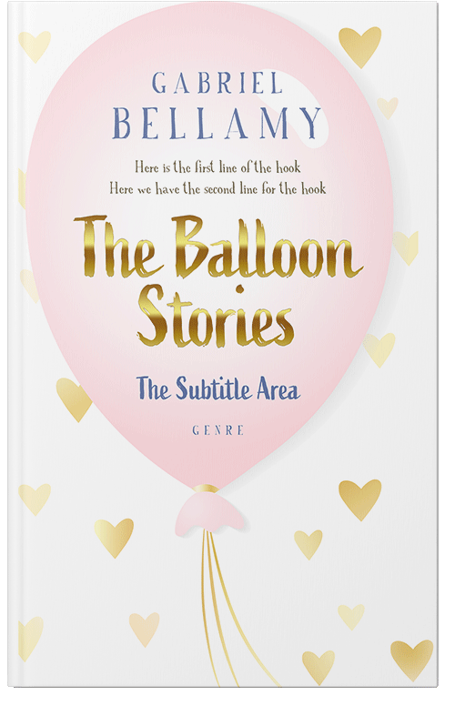 Front view of Premade Abstract Book Cover - White Linen