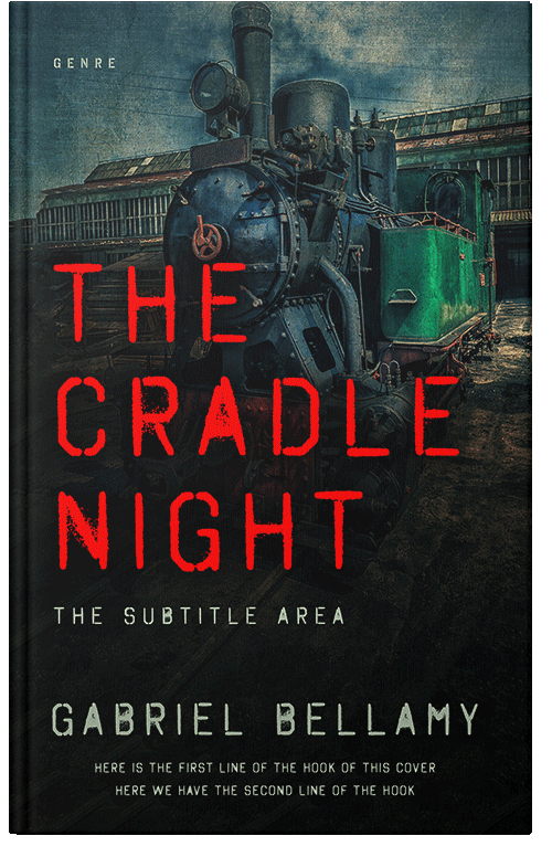 Front view of Premade Horror Book Cover - Black