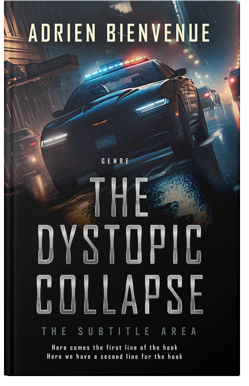 Front view of Premade Action & Adventure Book Cover - Black