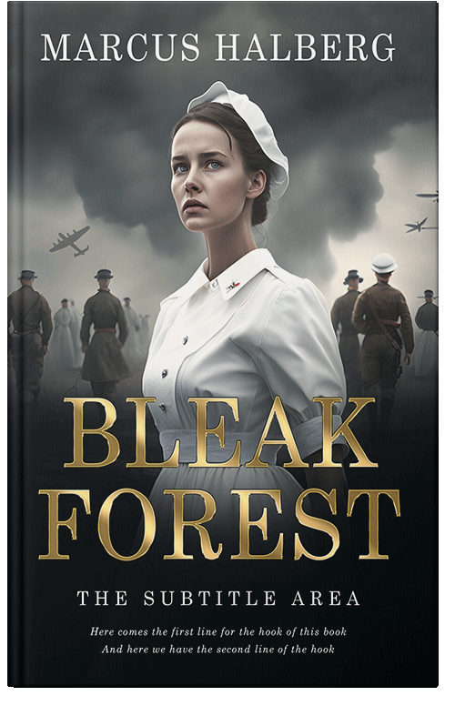 Front view of Premade Historical Book Cover - Shark