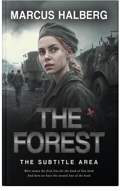 Front view of Premade Historical Book Cover - Shark