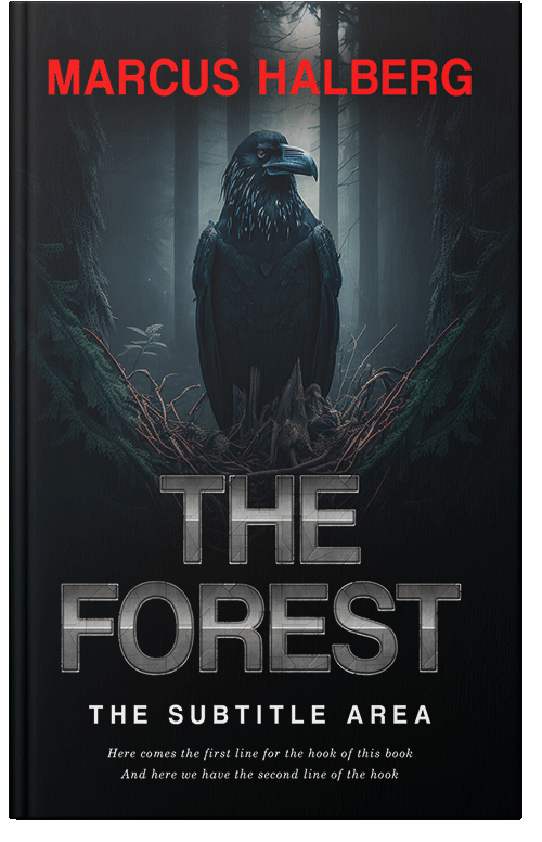 Front view of Premade Fantasy Book Cover - Black