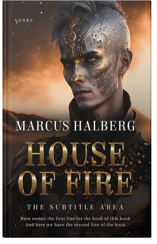 Front view of Premade Science Fiction Book Cover - Tan