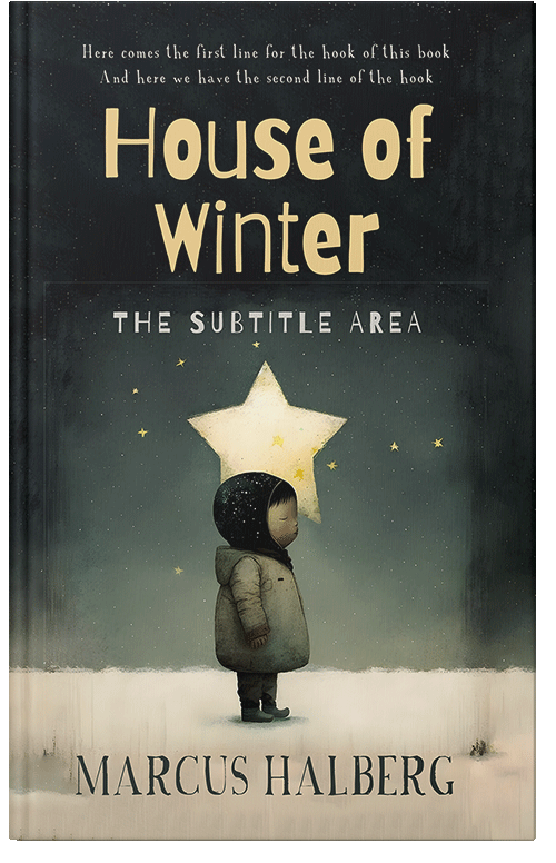 Front view of Premade Surreal Book Cover - Grain Brown