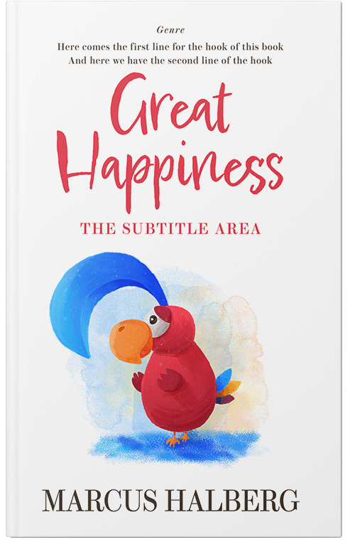 Front view of Premade Children's Book Cover - Curious Blue