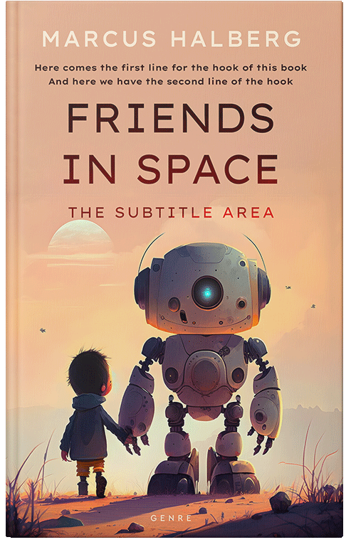 Front view of Premade Science Fiction Book Cover - Gold Sand