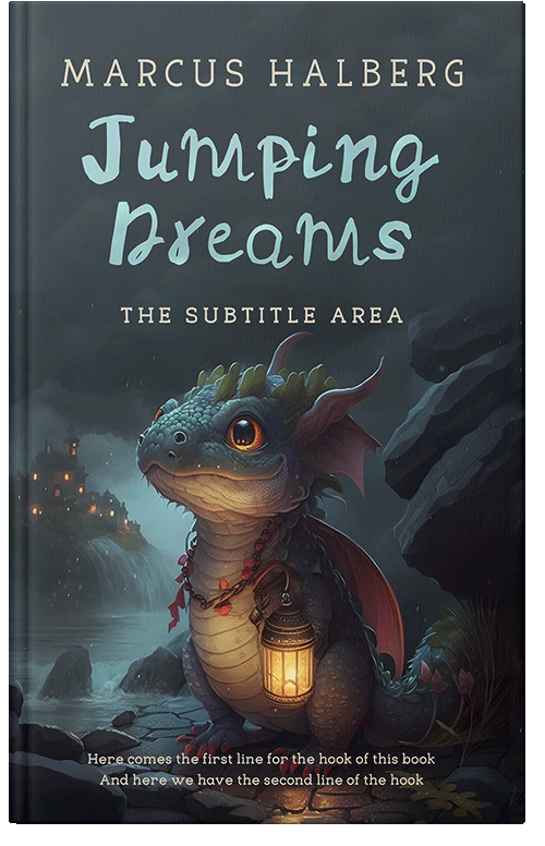 Front view of Premade Fantasy Book Cover - Shark