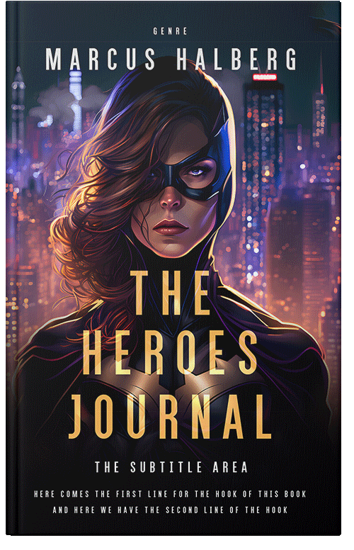 Front view of Premade Action & Adventure Book Cover - My Pink