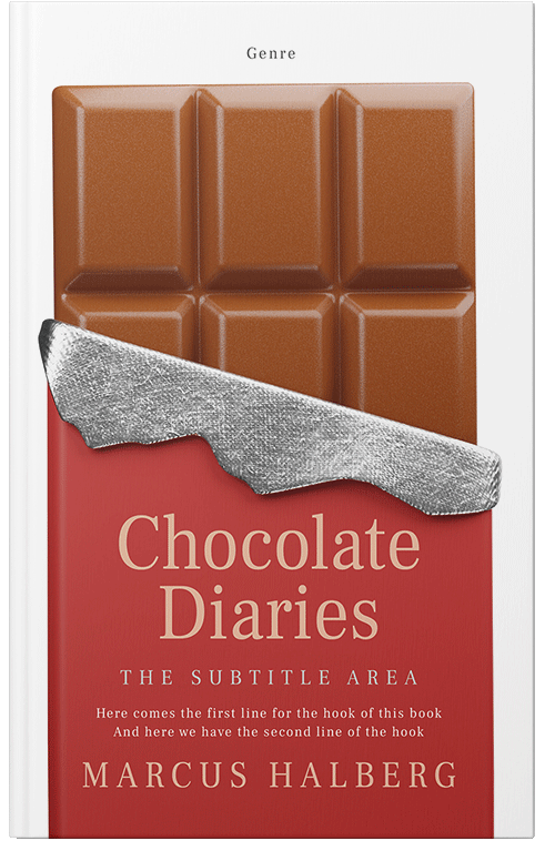 Front view of Premade Chick Lit Book Cover - Medium Carmine