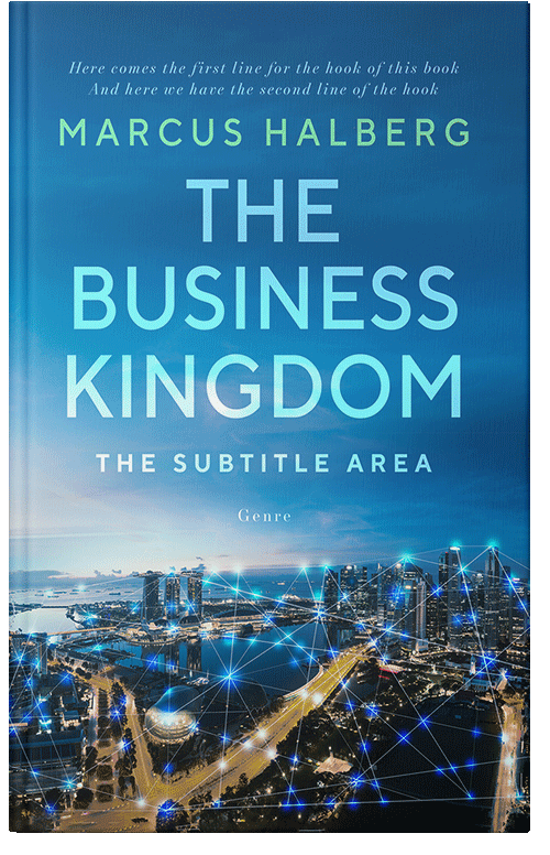 Front view of Premade Business Book Cover - Fun Blue