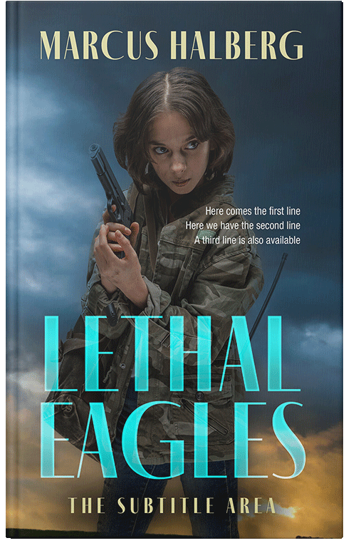 Front view of Premade Action & Adventure Book Cover - Outer Space