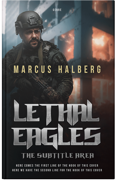 Front view of Premade Action & Adventure Book Cover - Silk