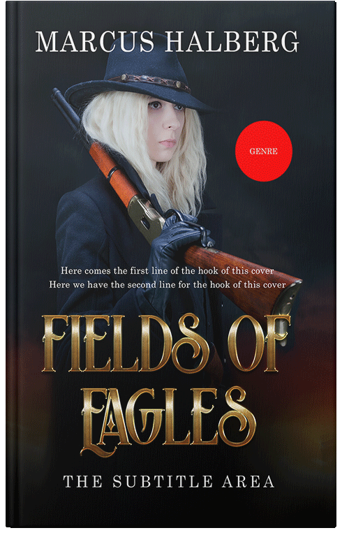 Front view of Premade Action & Adventure Book Cover - Old Rose