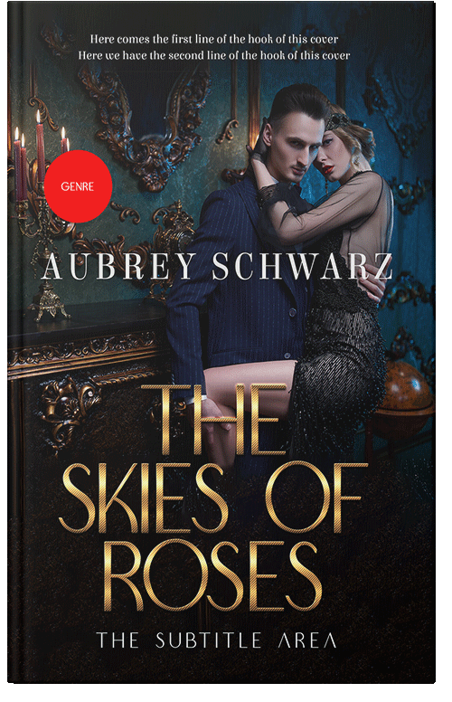 Front view of Premade Romance Book Cover - Black