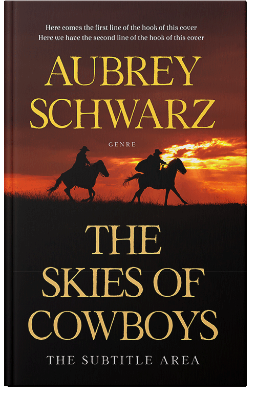 Front view of Premade Action & Adventure Book Cover - Red Damask