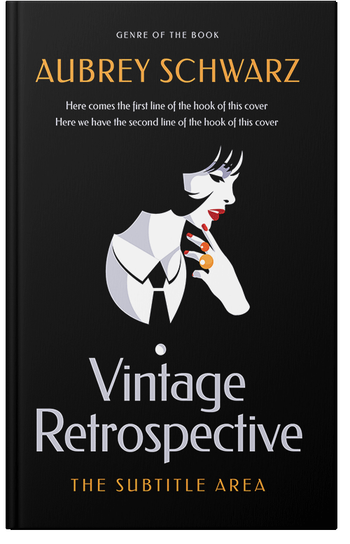 Front view of Premade Chick Lit Book Cover - Black