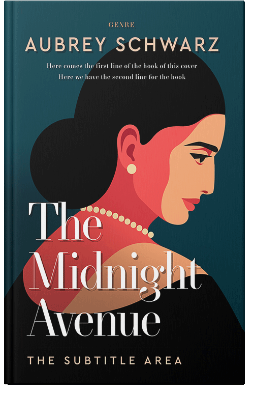 Front view of Premade Chick Lit Book Cover - Black Pearl