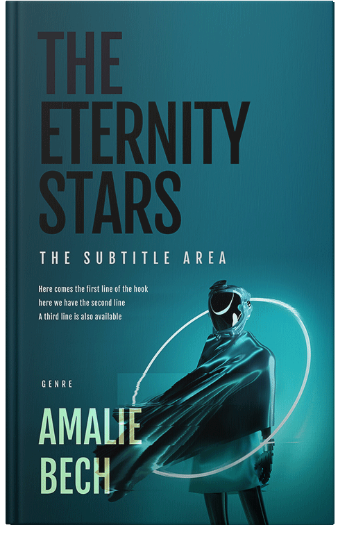 Front view of Premade Science Fiction Book Cover - Deep Sea Green