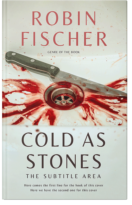 Front view of Premade Horror Book Cover - Green White