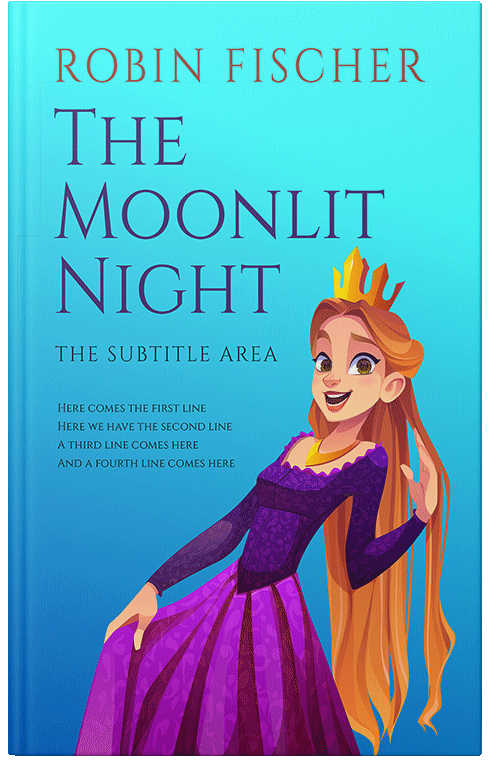 Front view of Premade Royal Romance Book Cover - Picton Blue