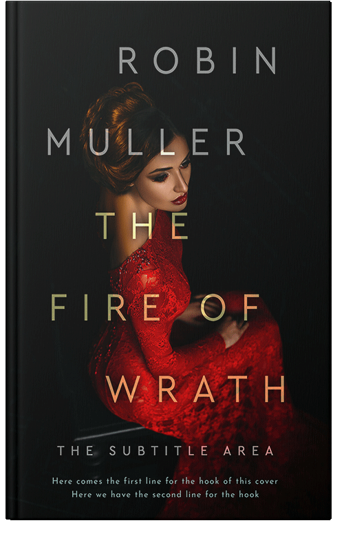 Front view of Premade Horror Book Cover - Medium Carmine