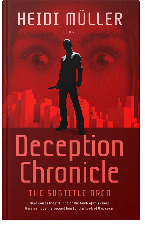 Front view of Premade Mystery & Thriller & Suspense Book Cover - Dark Burgundy