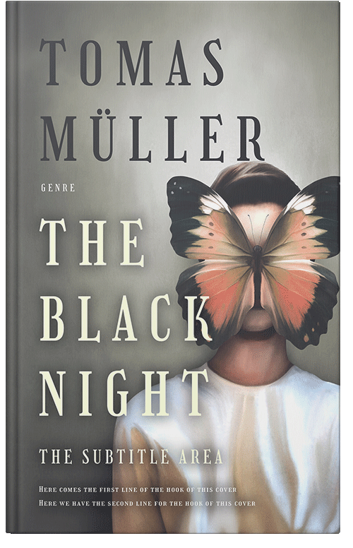 Front view of Premade Abstract Book Cover - Natural Gray