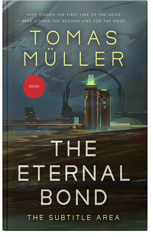 Front view of Premade Science Fiction Book Cover - Lunar Green