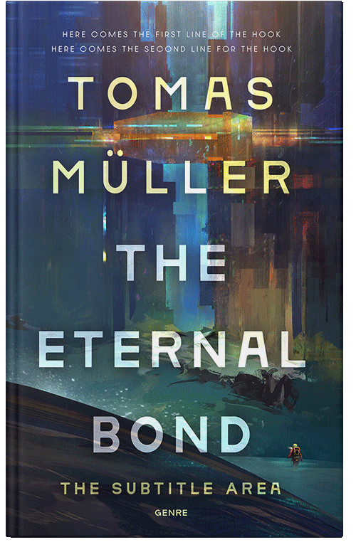 Front view of Premade Science Fiction Book Cover - Bright Gray