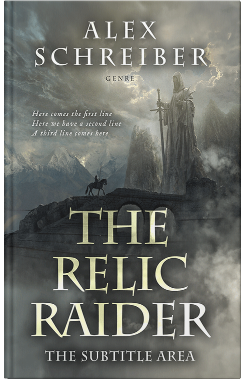 Front view of Premade Fantasy Book Cover - Gray Asparagus