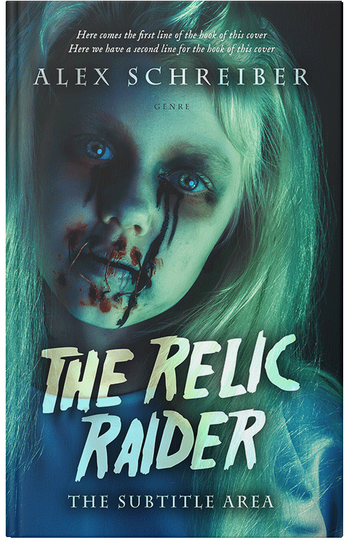 Front view of Premade Horror Book Cover - Te Papa Green