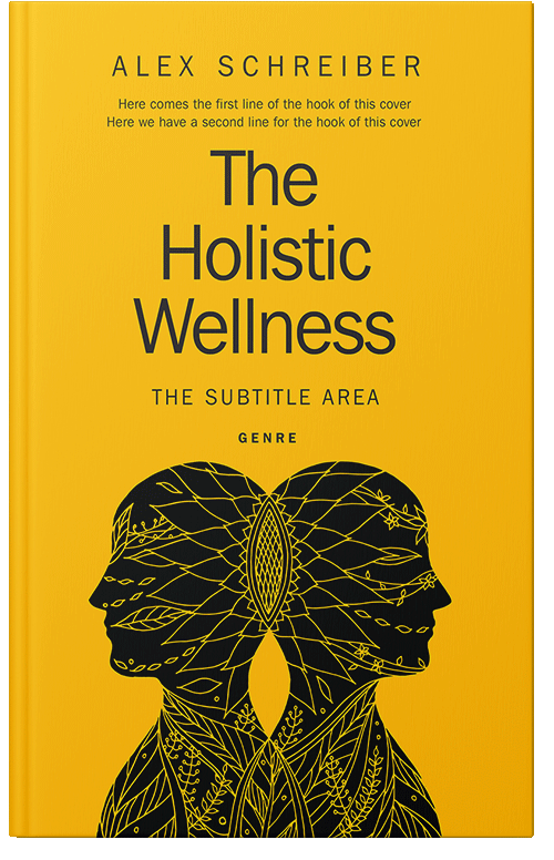 Front view of Premade Health & Mind & Body Book Cover - Cod Gray