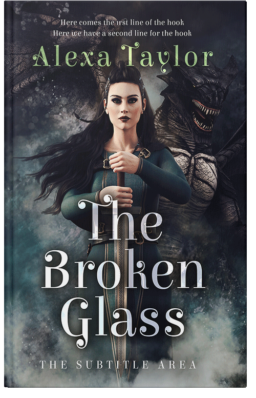 Front view of Premade Fantasy Book Cover - Shark