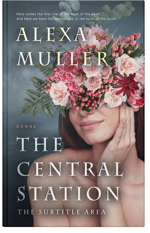 Front view of Premade Surreal Book Cover - Spicy Pink