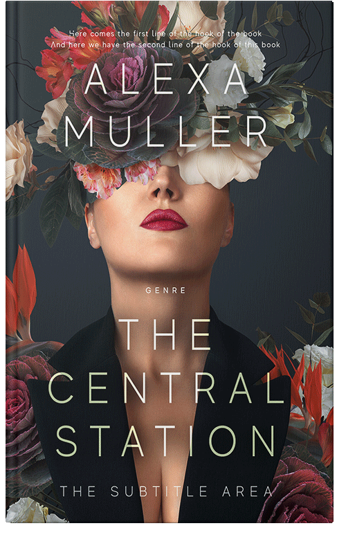 Front view of Premade Abstract Book Cover - Old Rose