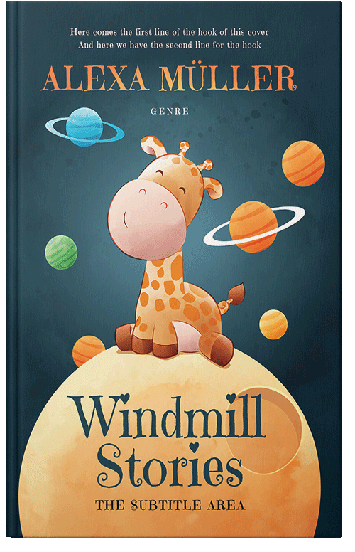 Front view of Premade Children's Book Cover - Blue Dianne